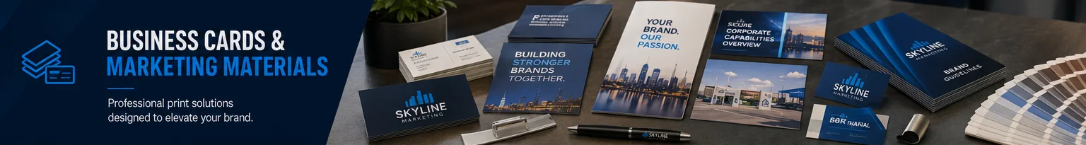 Brochures flyers postcards and printed marketing materials from Skyline Marketing