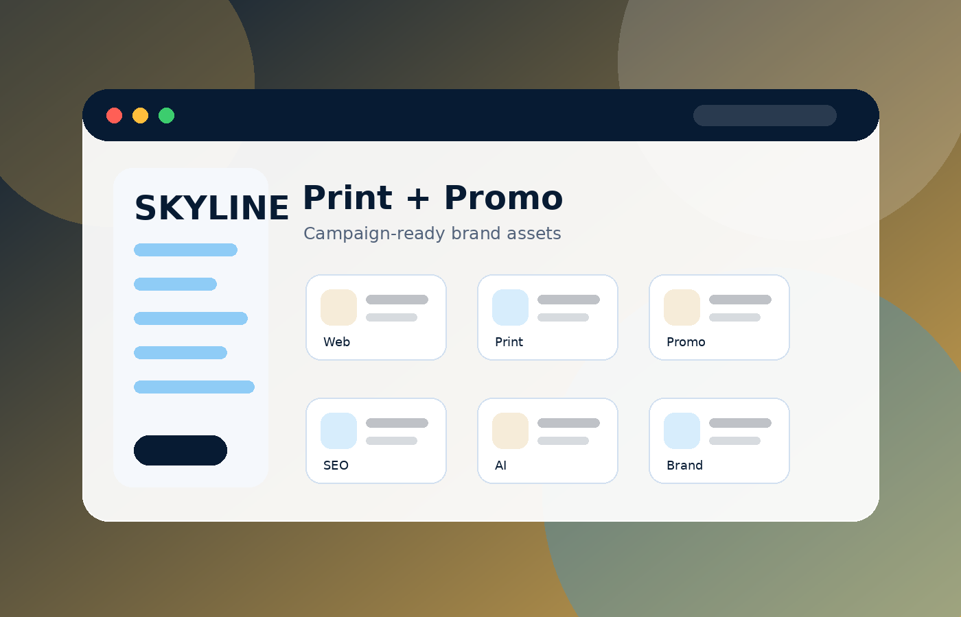 Print and promotional marketing assets preview