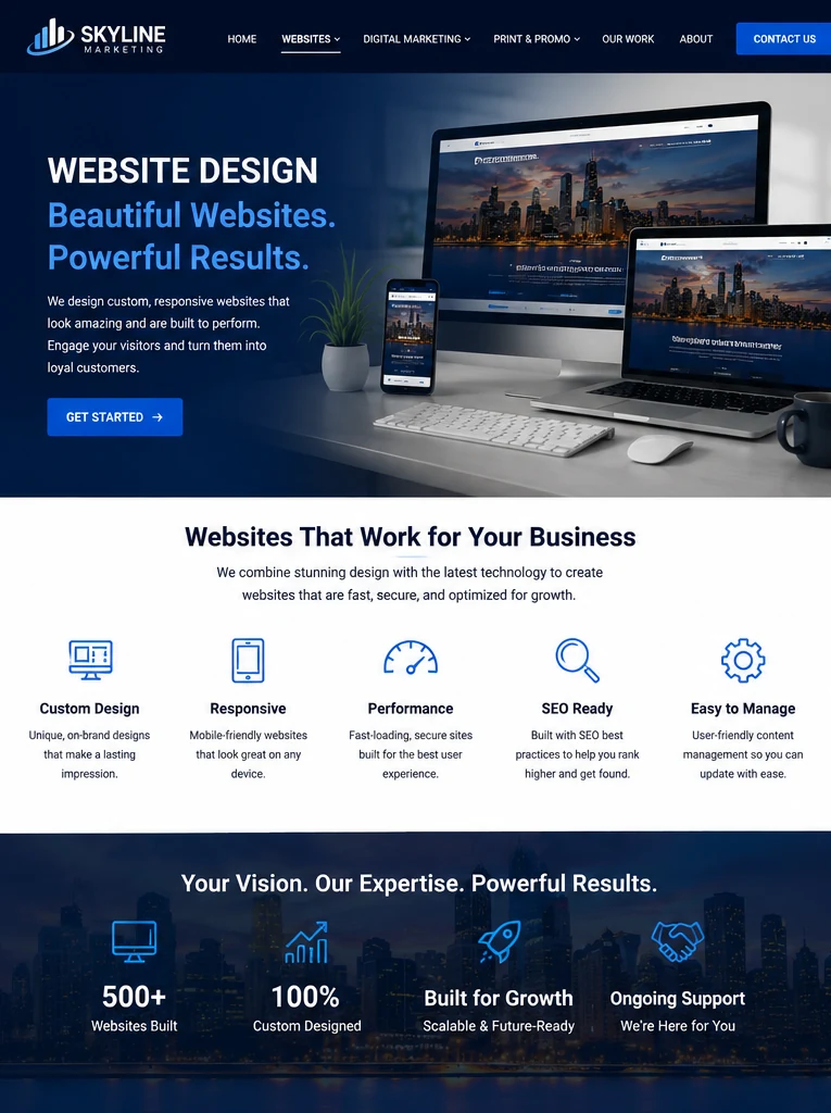 Skyline Marketing responsive website design preview