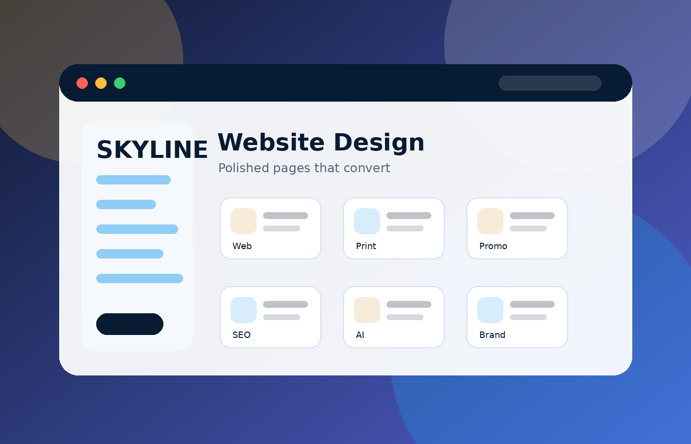Responsive website design preview for Skyline Marketing clients